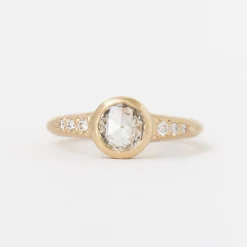 0.94 ct Round Rose-cut Diamond Low Tide Thin Ring