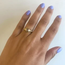 0.94 ct Round Rose-cut Diamond Low Tide Thin Ring