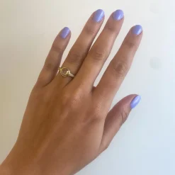 1.32 ct Round Rose-cut Salt & Pepper Diamond Low Tide Thin Ring