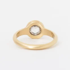 1.32 ct Round Rose-cut Salt & Pepper Diamond Low Tide Thin Ring