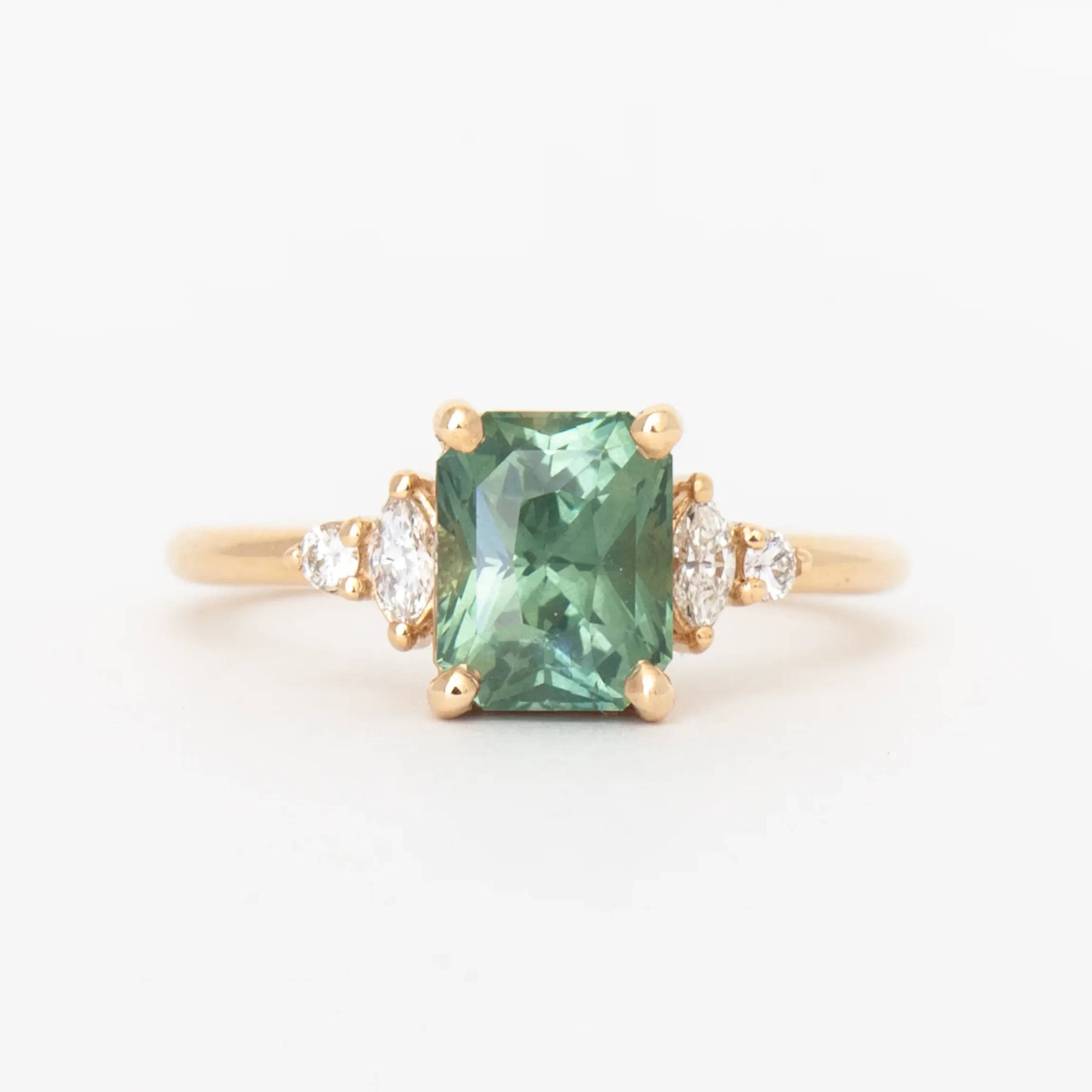 2.46 ct Seafoam Sapphire Desi Ring