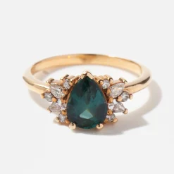 1.32 ct Teal Pear Sapphire Kori Ring