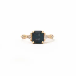 2.24 ct Teal Radiant Sapphire Scarlett Ring
