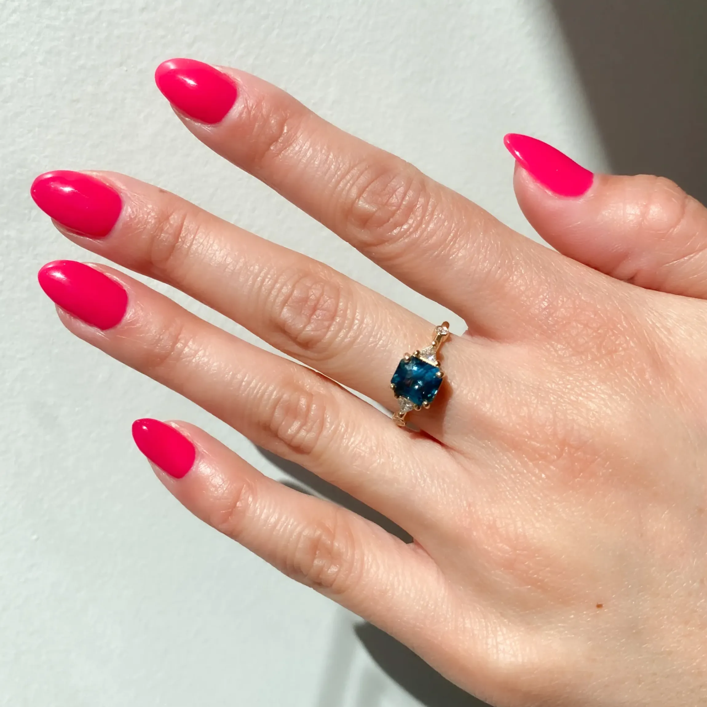 2.24 ct Teal Radiant Sapphire Scarlett Ring