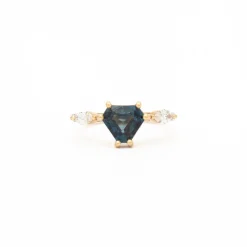 2.10 ct Teal Shield-cut Sapphire Harley Ring