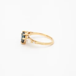 2.10 ct Teal Shield-cut Sapphire Harley Ring