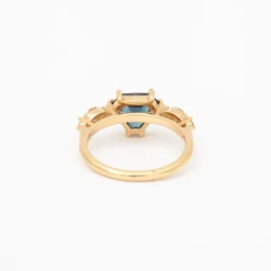 2.10 ct Teal Shield-cut Sapphire Harley Ring