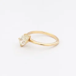 1.62 ct Tilted Champagne Pear Vault Five-Prong Solitaire