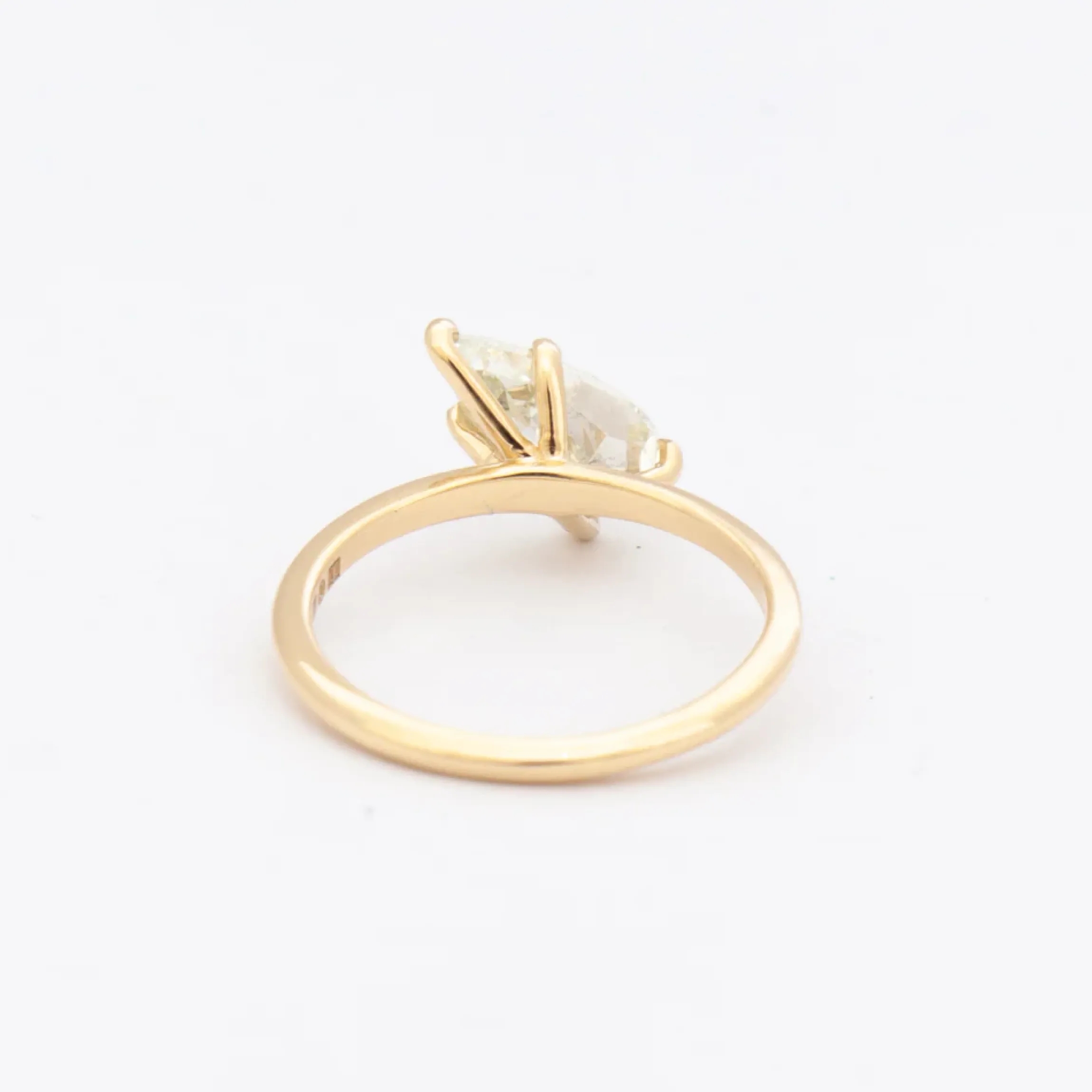 1.62 ct Tilted Champagne Pear Vault Five-Prong Solitaire