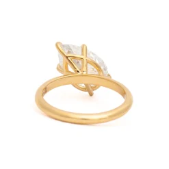 3.13 ct Tilted Lab-Grown Pear Diamond Vault Ring