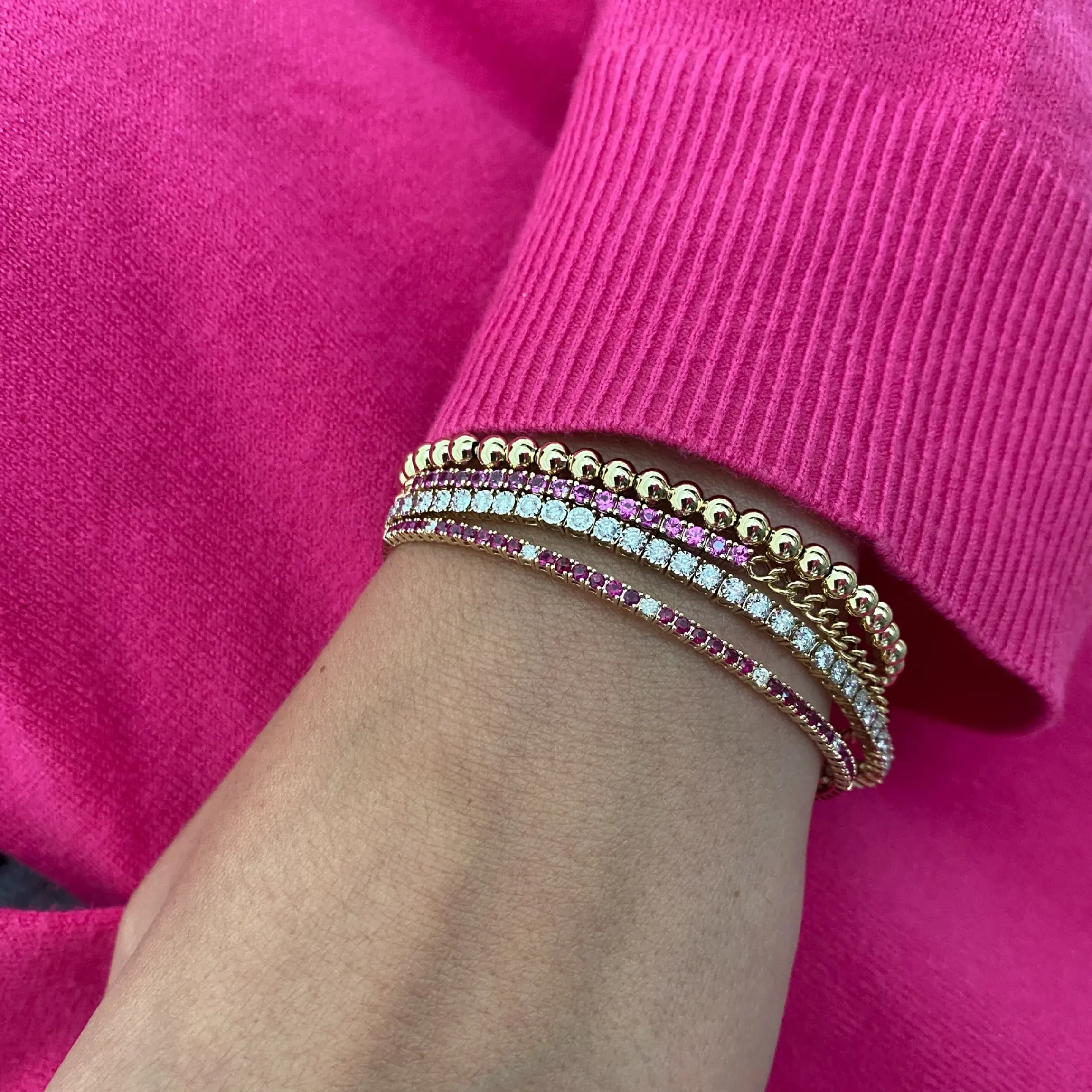 4 mm Ball Stretch Chain Bracelet