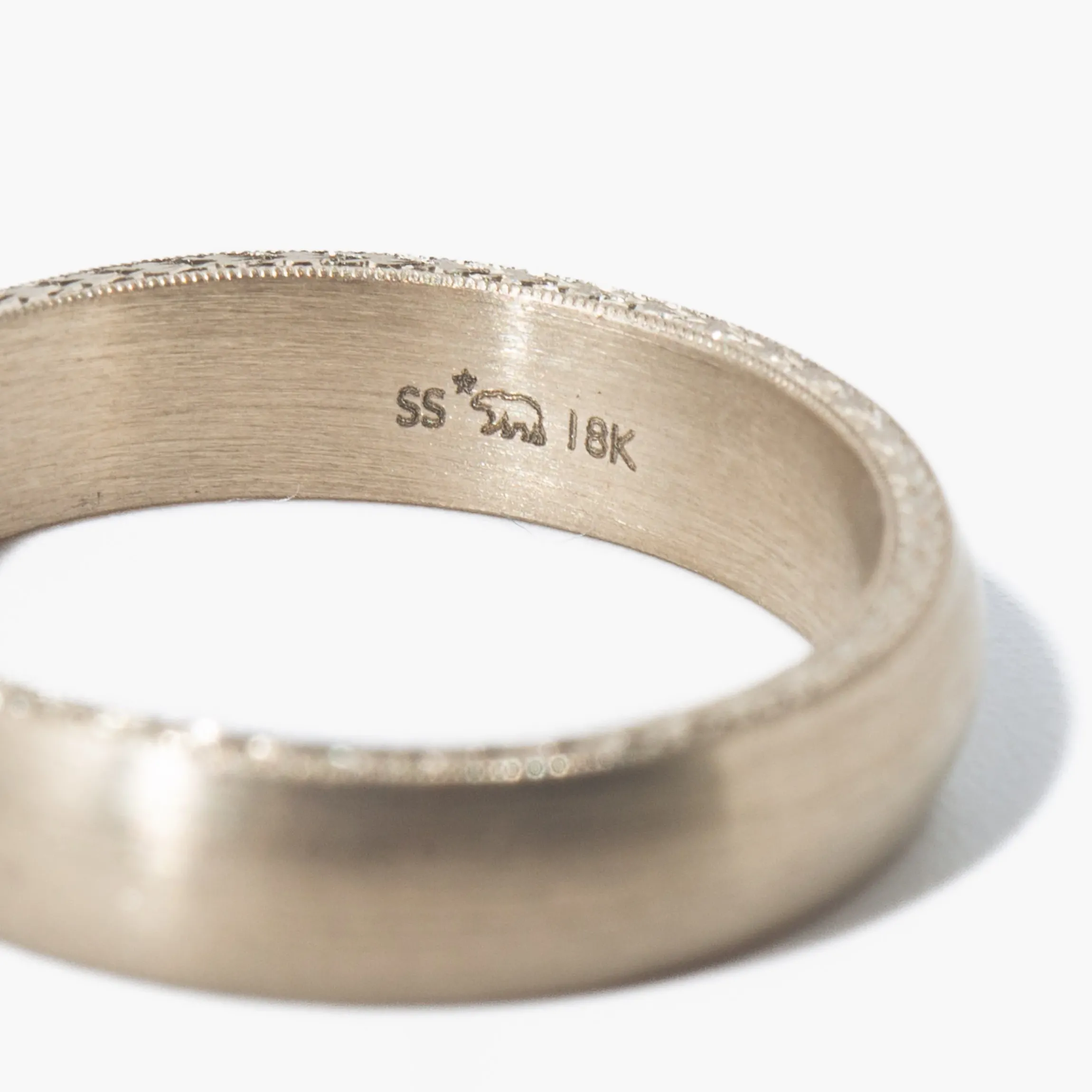5 mm Engraved Joseph White Gold Band