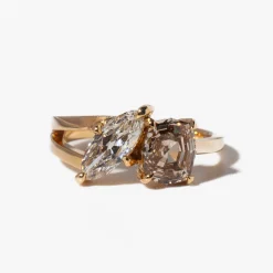 2.32 tcw Marquise & Geometric Step-Cut Maisonette Ring