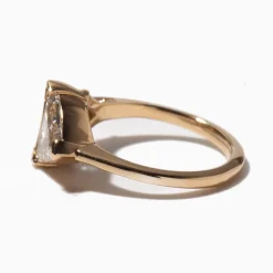 Aquatic Trillion Diamond and Teal Sapphire Engagement Ring