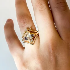 Argent Baguette Diamond Wedding Ring