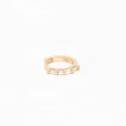 Baguette Diamond Hinge Huggie Hoop (Single)