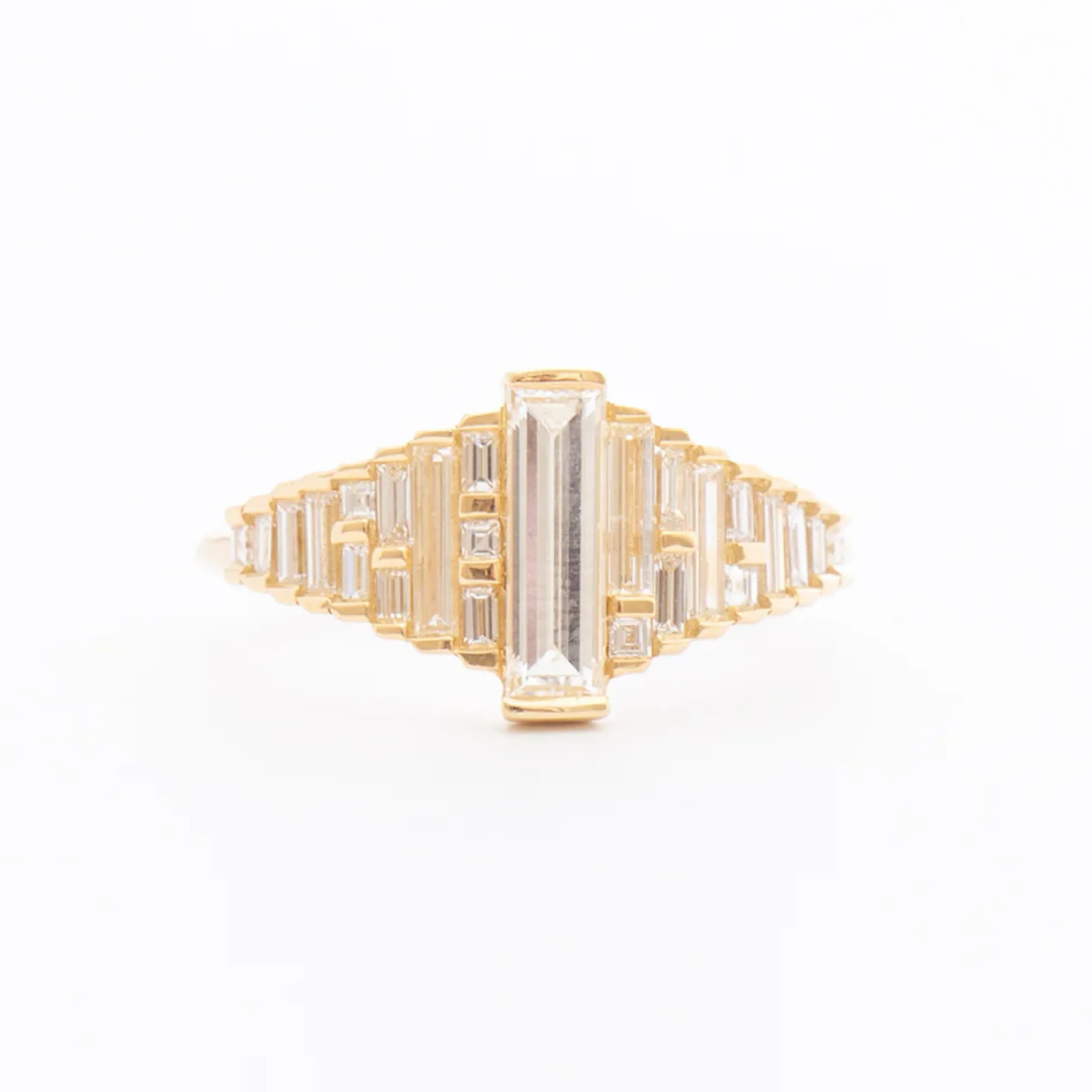 Baguette Diamond Ring with Gradient Diamonds