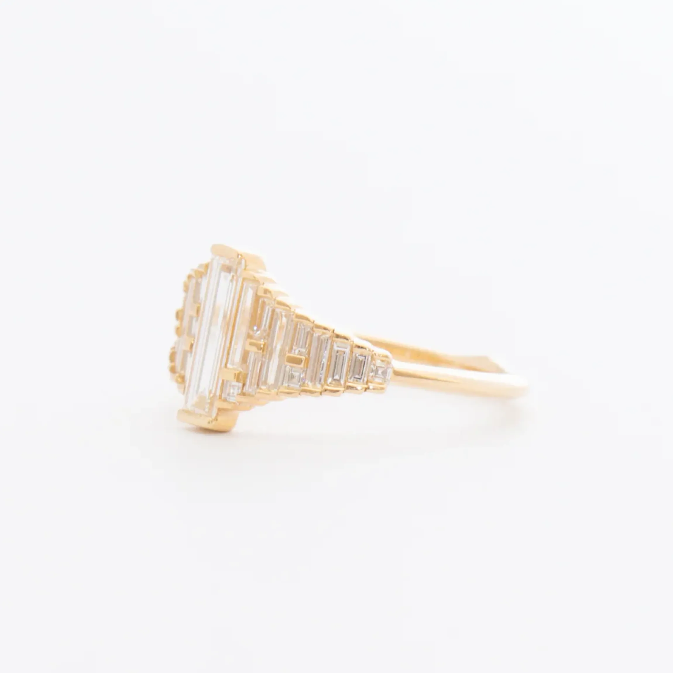 Baguette Diamond Ring with Gradient Diamonds