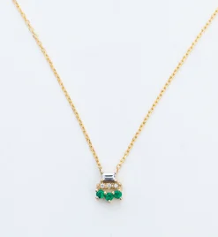 Baguette Emerald Lace Necklace