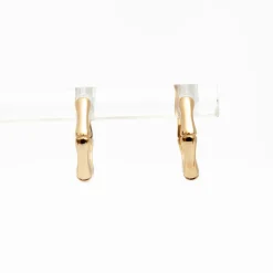 Bamboo Hinged Huggie Hoops