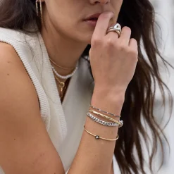 Blue Sapphire & White Diamond Flexible-Fit Bangle