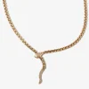 Box Chain Snake Lariat Necklace