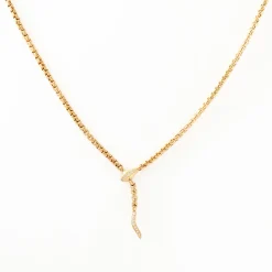 Box Chain Snake Lariat Necklace