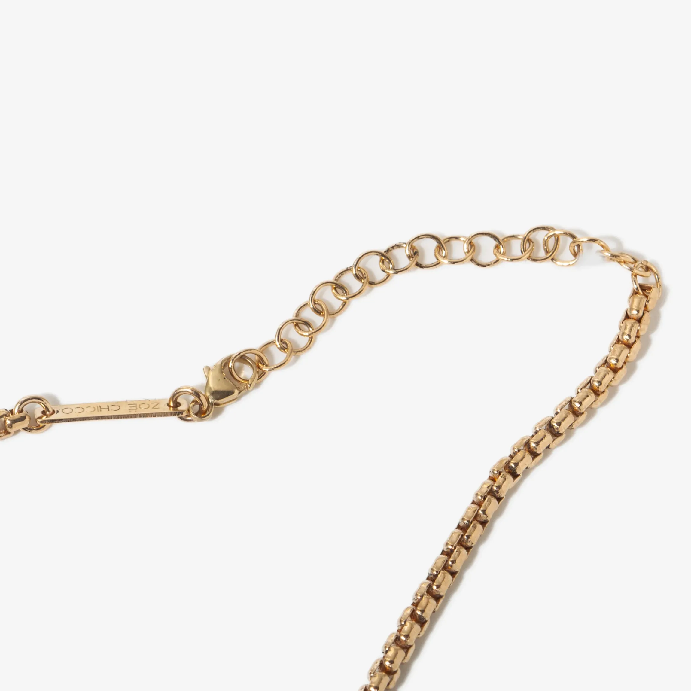 Box Chain Snake Lariat Necklace