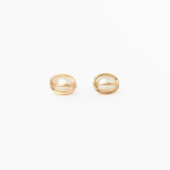 Caged Pearl Studs