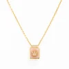Cannabis Leaf on Pink Opal Signet Necklace