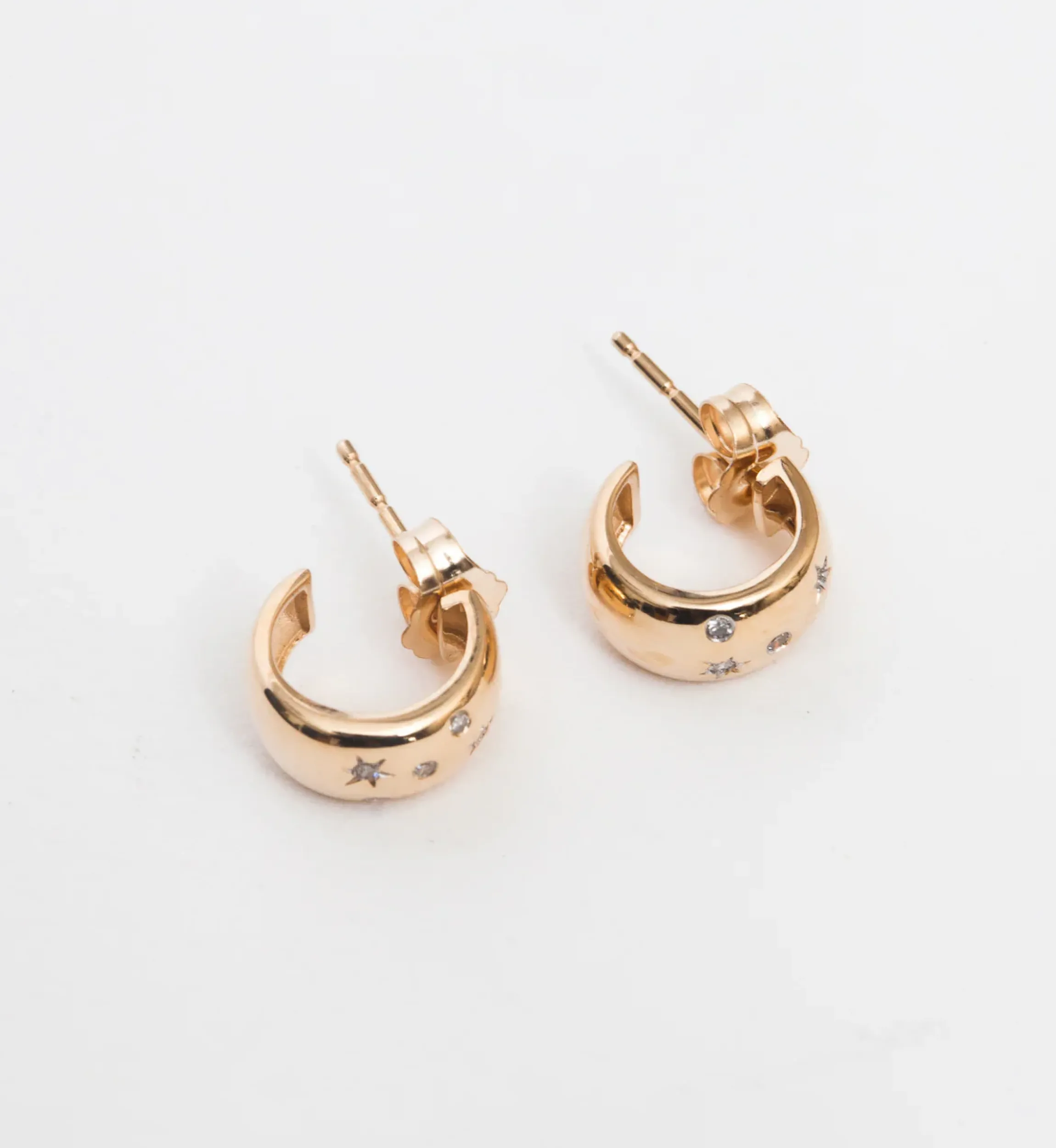 Celestial Diamonds Wide Huggie Hoops