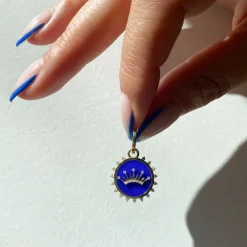 Ceramic & Diamond Crown Hinged Charm