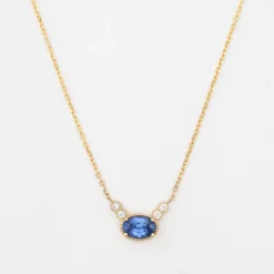 Ceylon Sapphire Diamond Dew Necklace