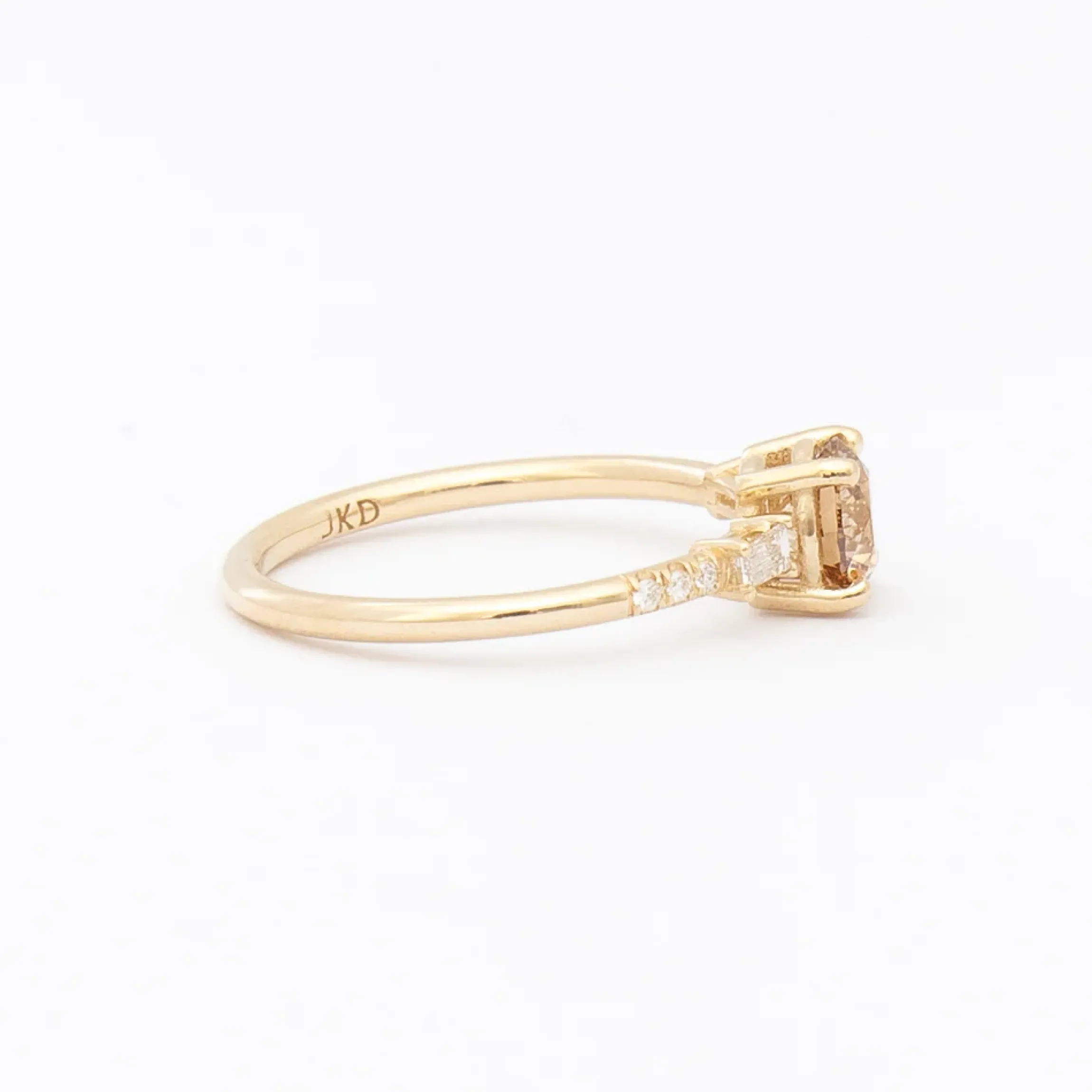 Champagne Diamond Melody Baguette Equilibrium Ring