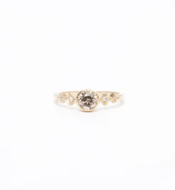 Champagne Diamond Solitaire Echo Ring