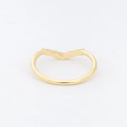 Chevron Wedding Ring with Baguette Diamonds