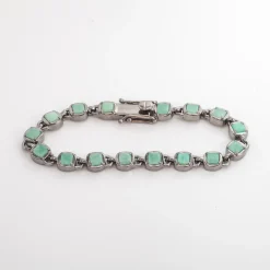 Chrysoprase 3D Tile Chain Bracelet