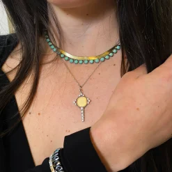 Chrysoprase Mini Dot Riviere Necklace