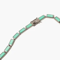 Chrysoprase Small Linear Baguette Tile Rivière Necklace