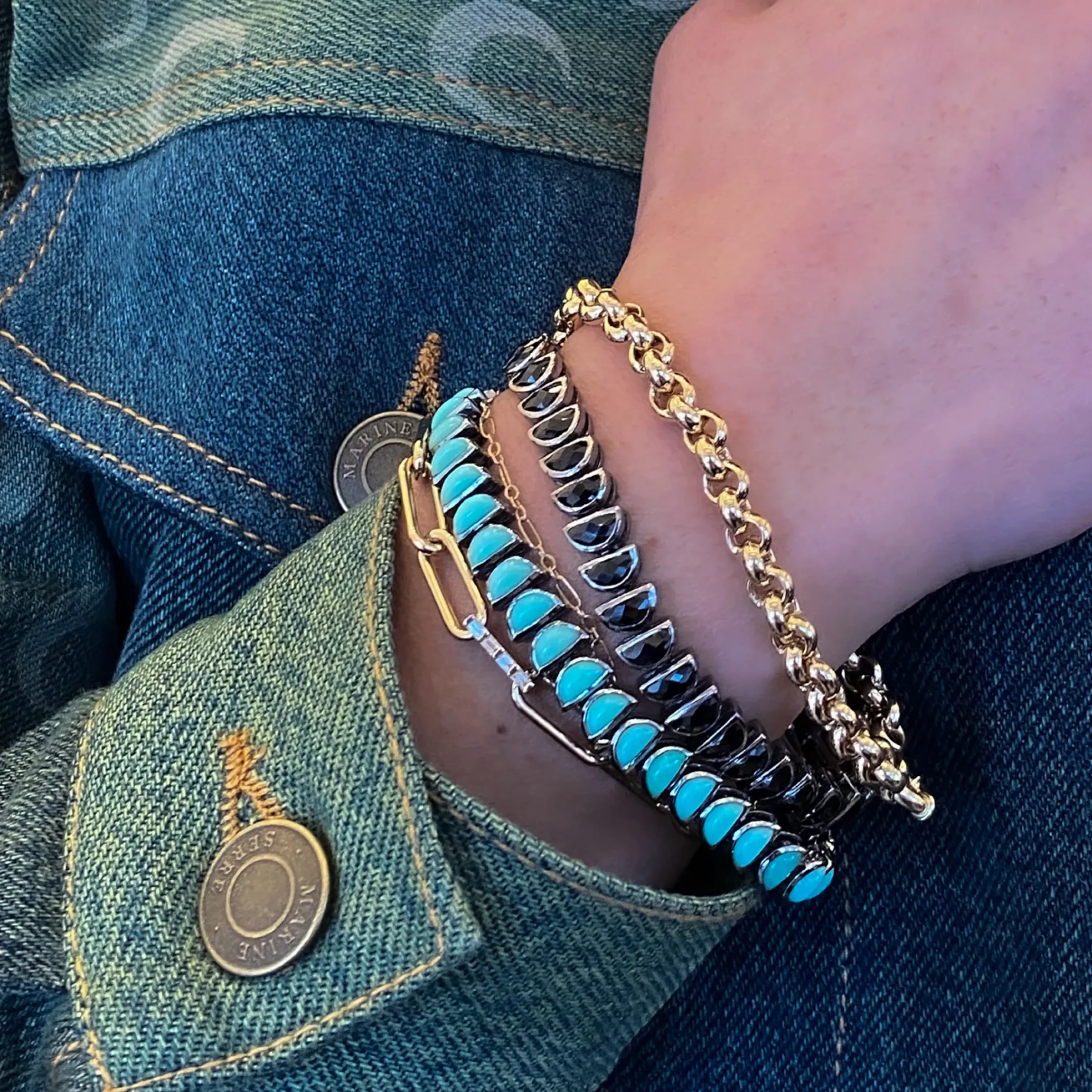 Chrysoprase Small Worm Bracelet