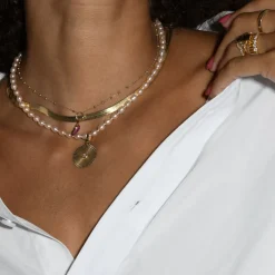 Chunky Pink Seed Pearl Necklace