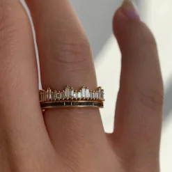 Cityscape Eternity Ring with Needle Baguette Diamonds