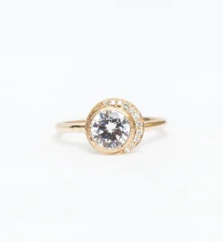 Crescent Diamond Ring