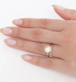 Crescent Diamond Ring
