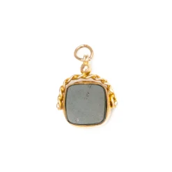 Cushion Bloodstone & Carnelian Fob Charm 1920