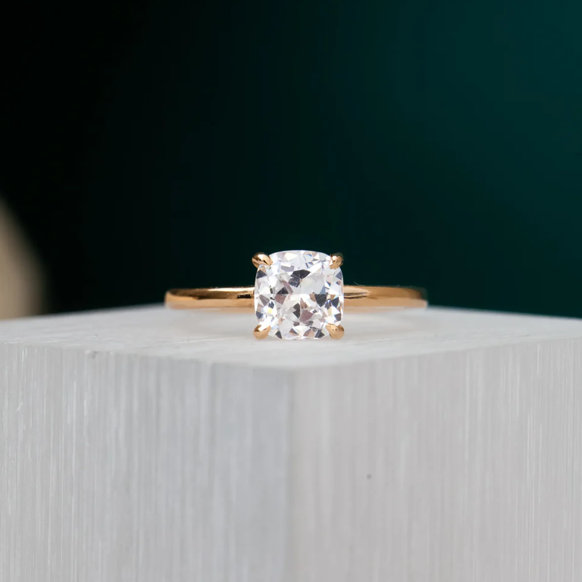 Cushion-Cut Canopy Solitaire