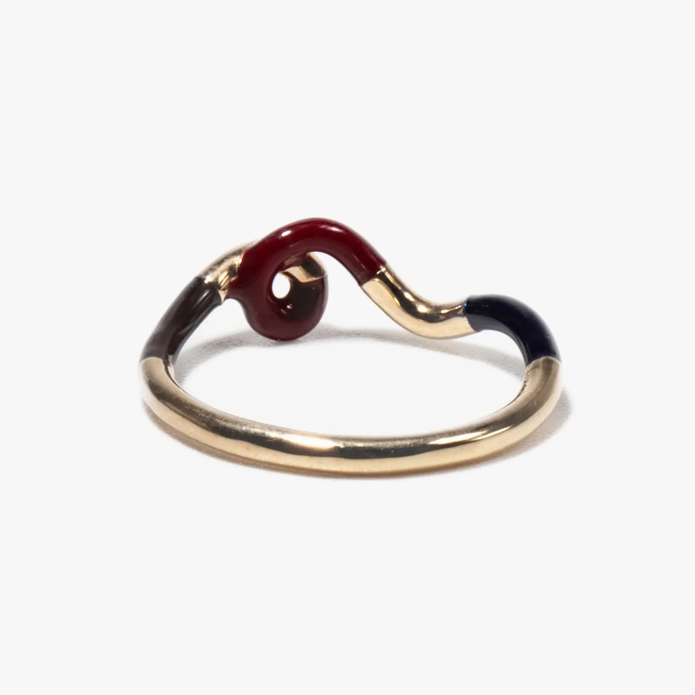 Dark Navy, Burgundy & Cherry Chocolate Enamel Multi Frequency Ring