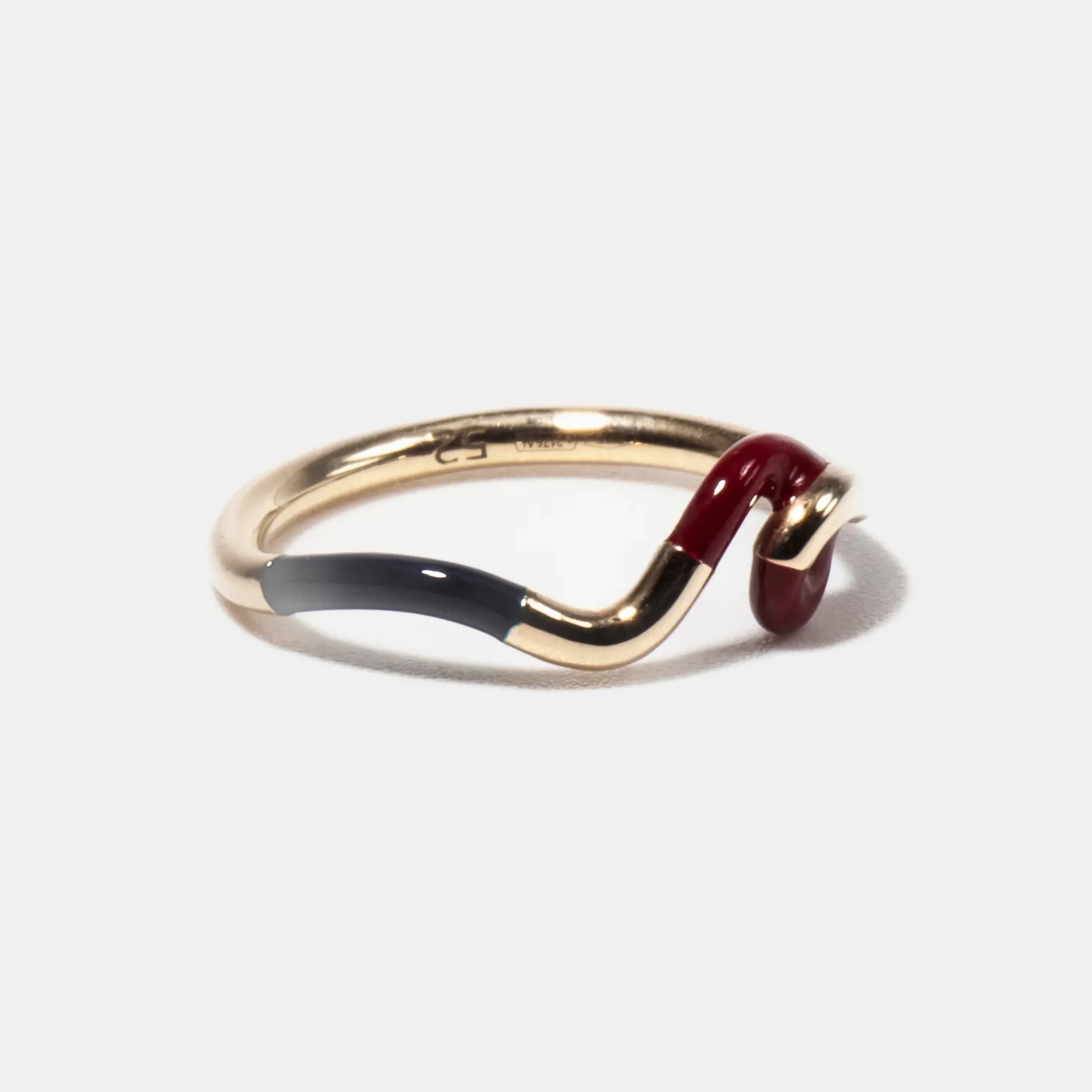 Dark Navy, Burgundy & Cherry Chocolate Enamel Multi Frequency Ring