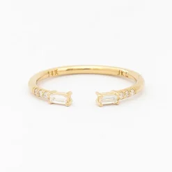 Diamond Baguette Equilibrium Cuff Ring
