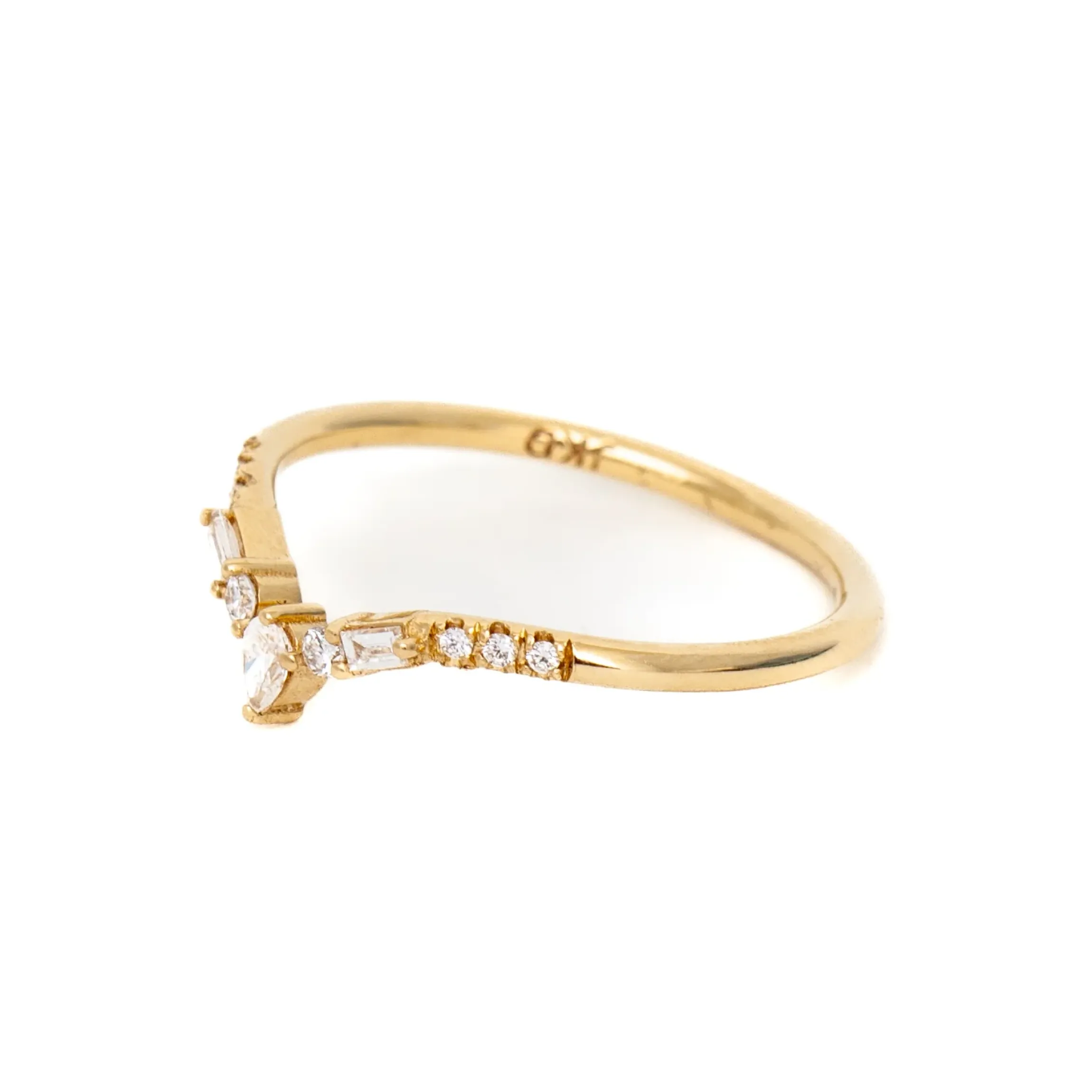Diamond Baguette Peak Equilibrium Ring